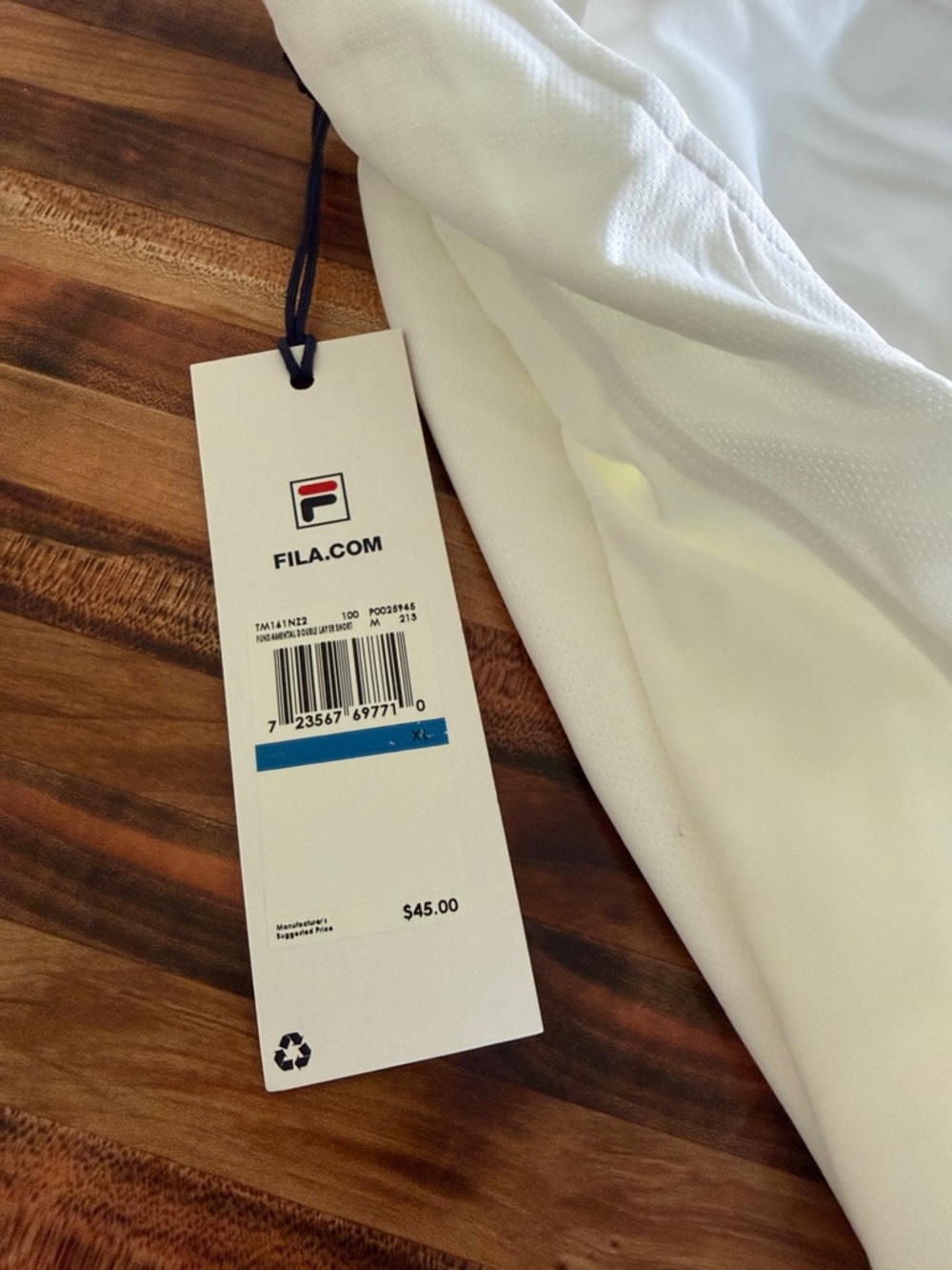 Fila White Athletic Shorts with Branded Tag - Picture 6 of 6
